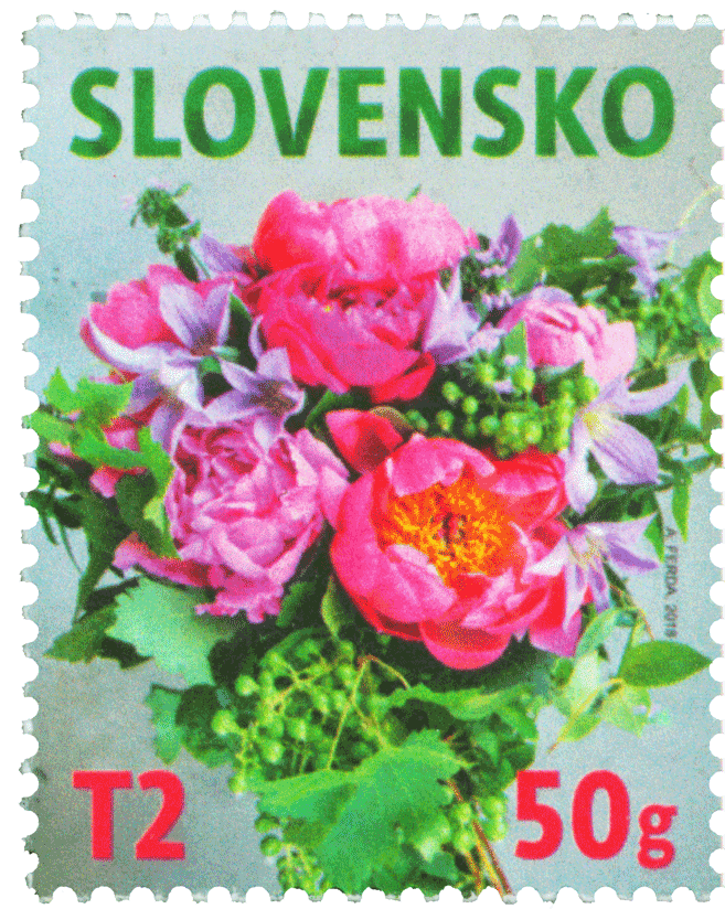 663 - Postage Stamp with a Personalised Coupon: A Floral Motif
