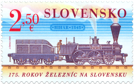 Poštová známka „175. výročie železníc na Slovensku“